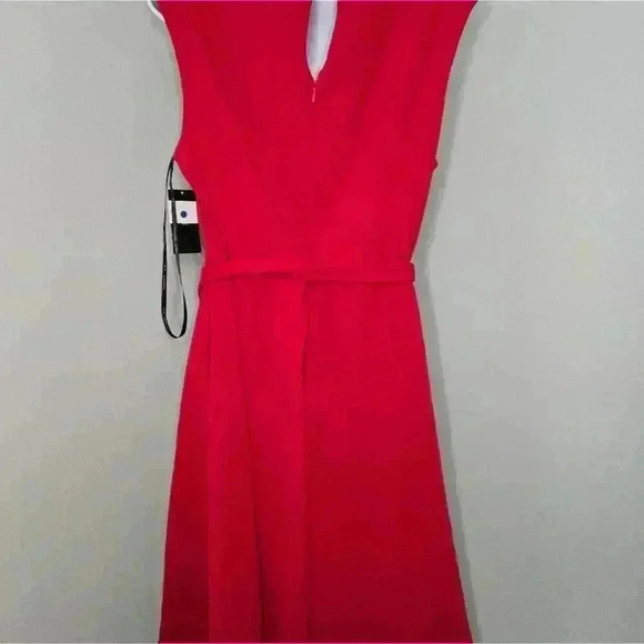 Tahari ASL Pleated-neck Sleeveless fit & flare dress NWT SZ 14 Cocktail dress - Picture 7 of 11